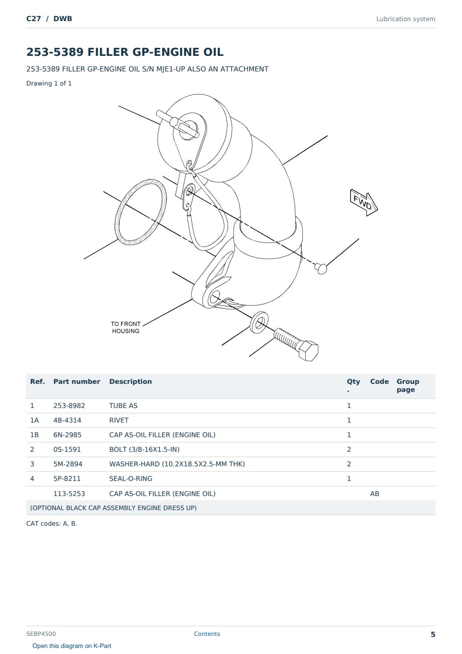 Caterpillar C27 S/N DWB Partsbook SEBP4500 (English) - sample page 5 of 10 Caterpillar C27 S/N DWB Partsbook SEBP4500 (English) - sample page 5 of 10