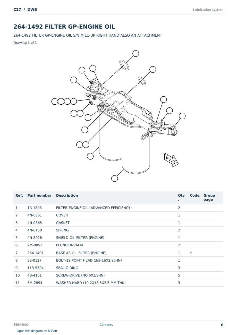 Caterpillar C27 S/N DWB Partsbook SEBP4500 (English) - sample page 6 of 10 Caterpillar C27 S/N DWB Partsbook SEBP4500 (English) - sample page 6 of 10