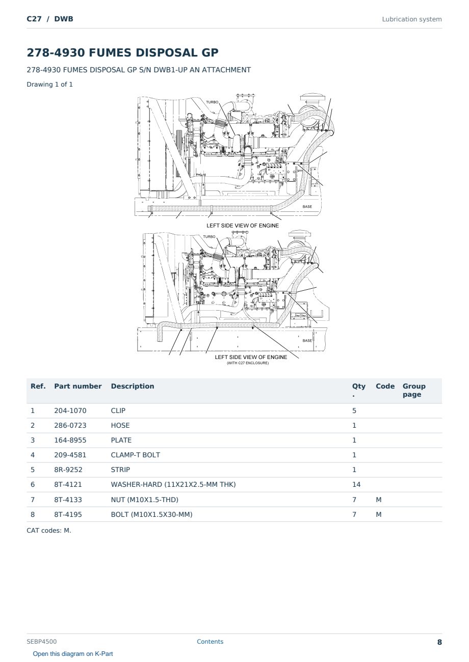 Caterpillar C27 S/N DWB Partsbook SEBP4500 (English) - sample page 8 of 10 Caterpillar C27 S/N DWB Partsbook SEBP4500 (English) - sample page 8 of 10