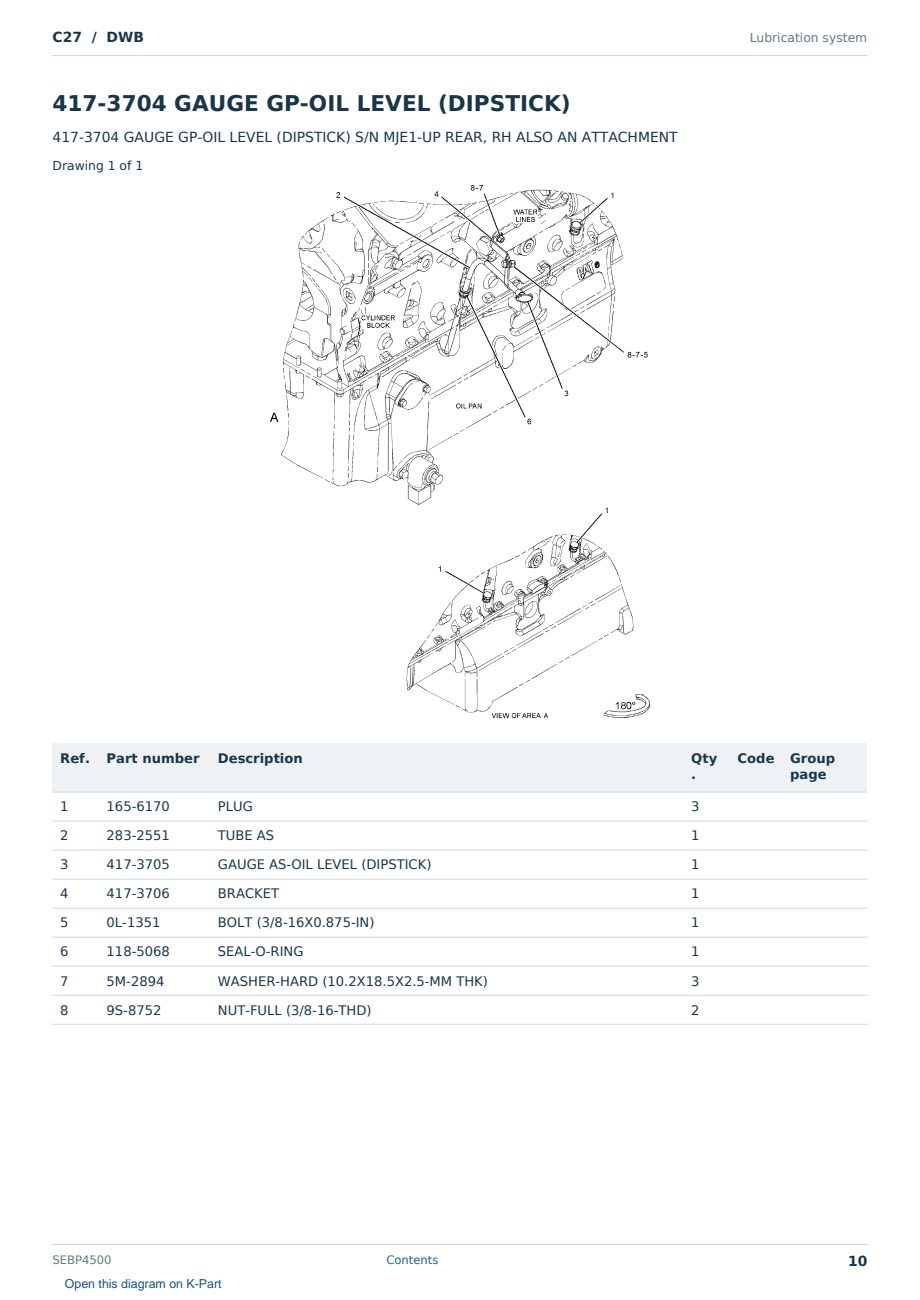 Caterpillar C27 S/N DWB Partsbook SEBP4500 (English) - sample page 10 of 10 Caterpillar C27 S/N DWB Partsbook SEBP4500 (English) - sample page 10 of 10