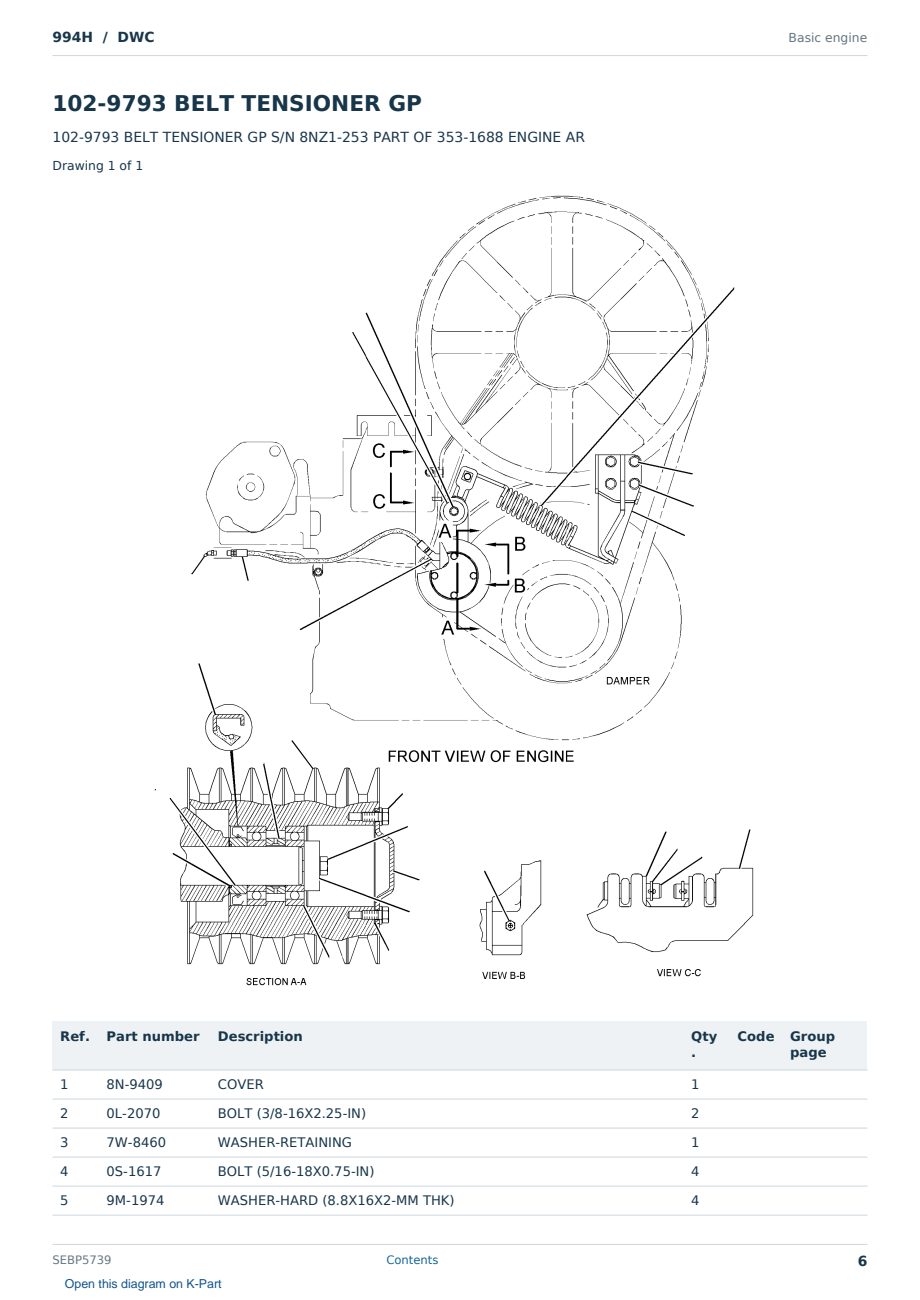 Caterpillar 994H S/N DWC Partsbook SEBP5739 (English) - sample page 6 of 10 Caterpillar 994H S/N DWC Partsbook SEBP5739 (English) - sample page 6 of 10