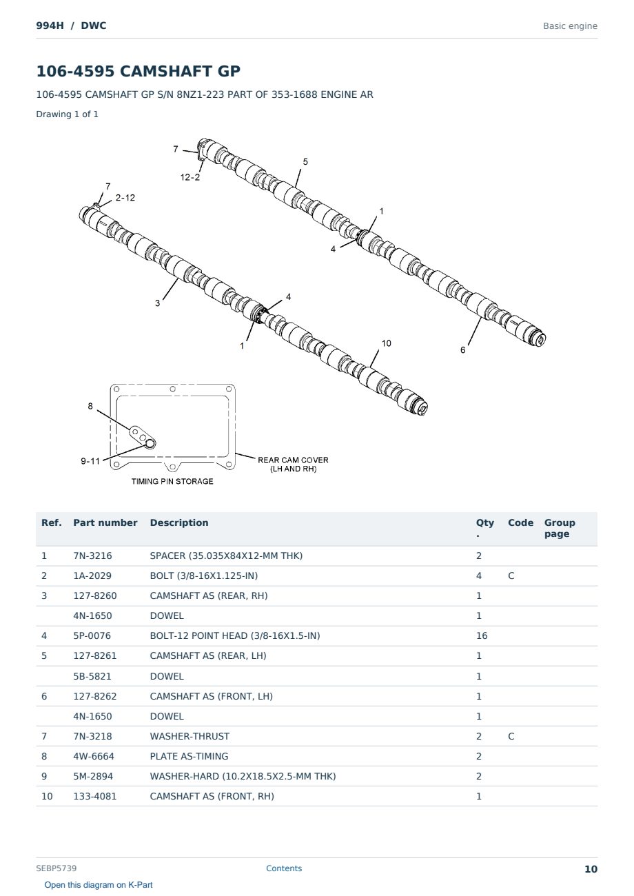 Caterpillar 994H S/N DWC Partsbook SEBP5739 (English) - sample page 10 of 10 Caterpillar 994H S/N DWC Partsbook SEBP5739 (English) - sample page 10 of 10