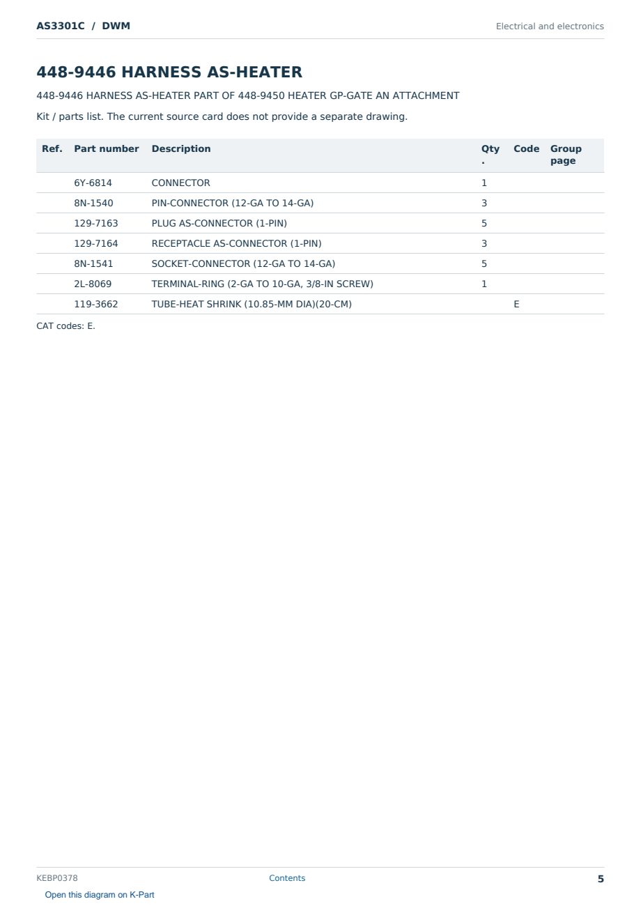 Caterpillar AS3301C S/N DWM Partsbook KEBP0378 (English) - sample page 5 of 10 Caterpillar AS3301C S/N DWM Partsbook KEBP0378 (English) - sample page 5 of 10
