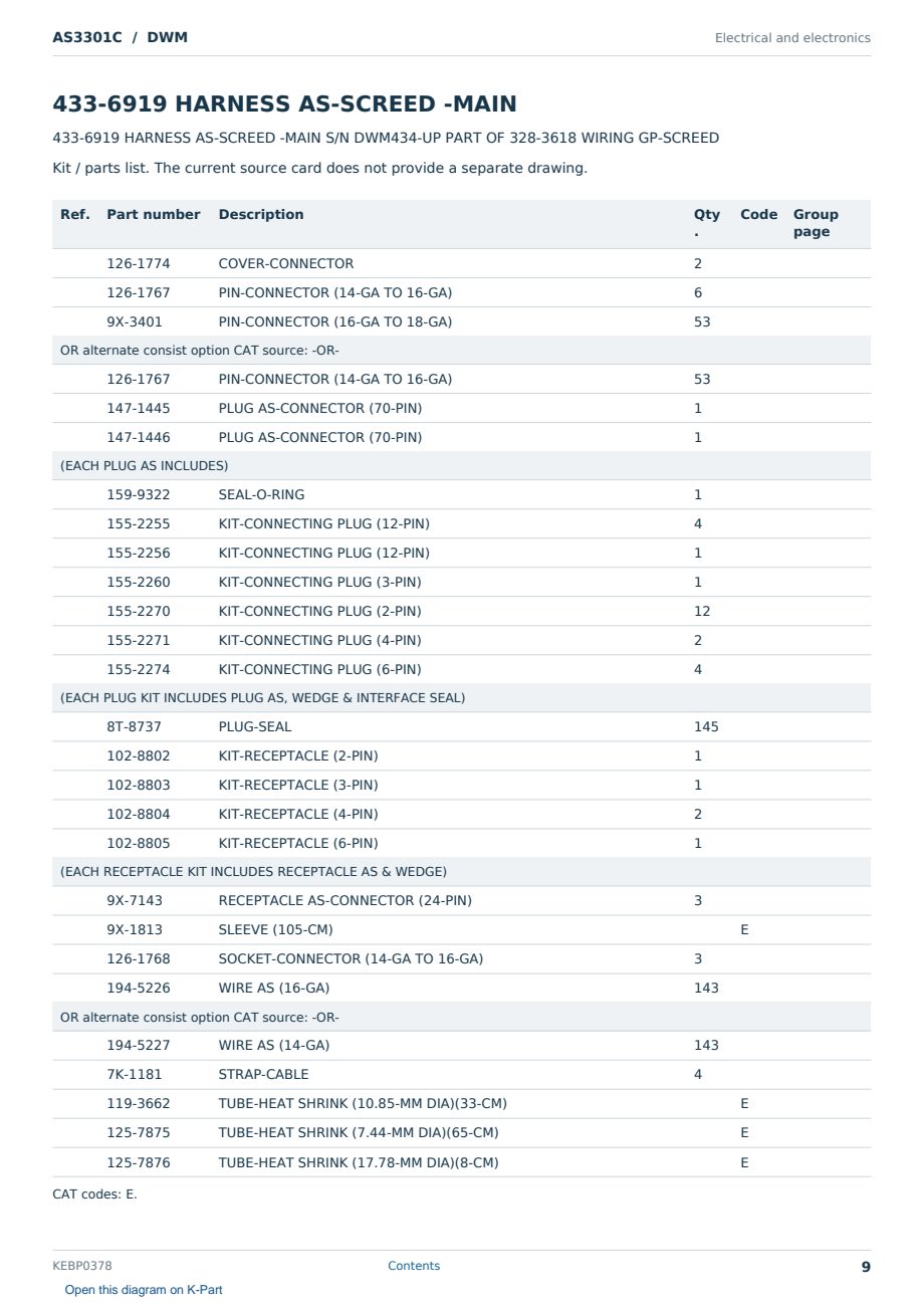 Caterpillar AS3301C S/N DWM Partsbook KEBP0378 (English) - sample page 9 of 10 Caterpillar AS3301C S/N DWM Partsbook KEBP0378 (English) - sample page 9 of 10