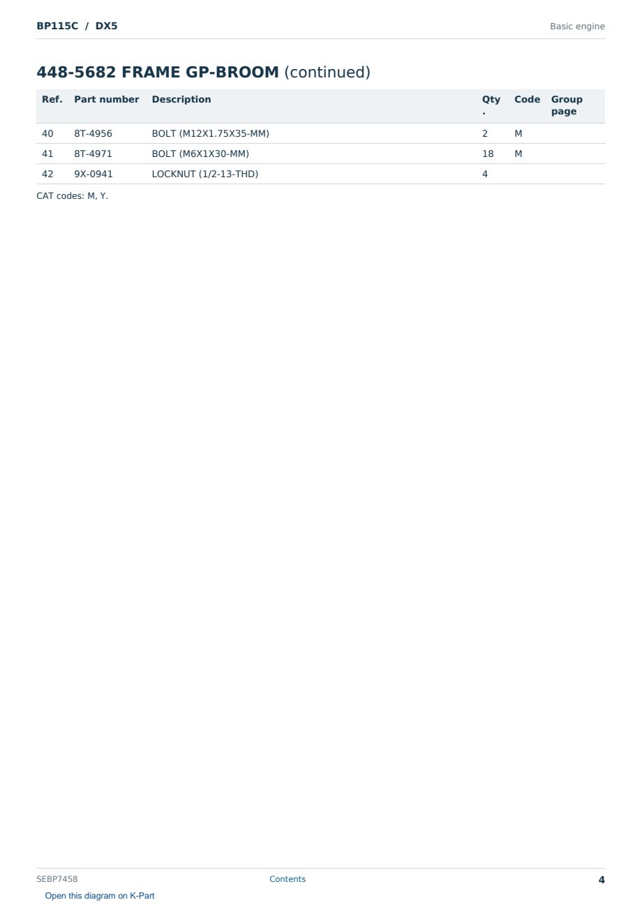 Caterpillar BP115C S/N DX5 Partsbook SEBP7458 (English) - sample page 4 of 10 Caterpillar BP115C S/N DX5 Partsbook SEBP7458 (English) - sample page 4 of 10