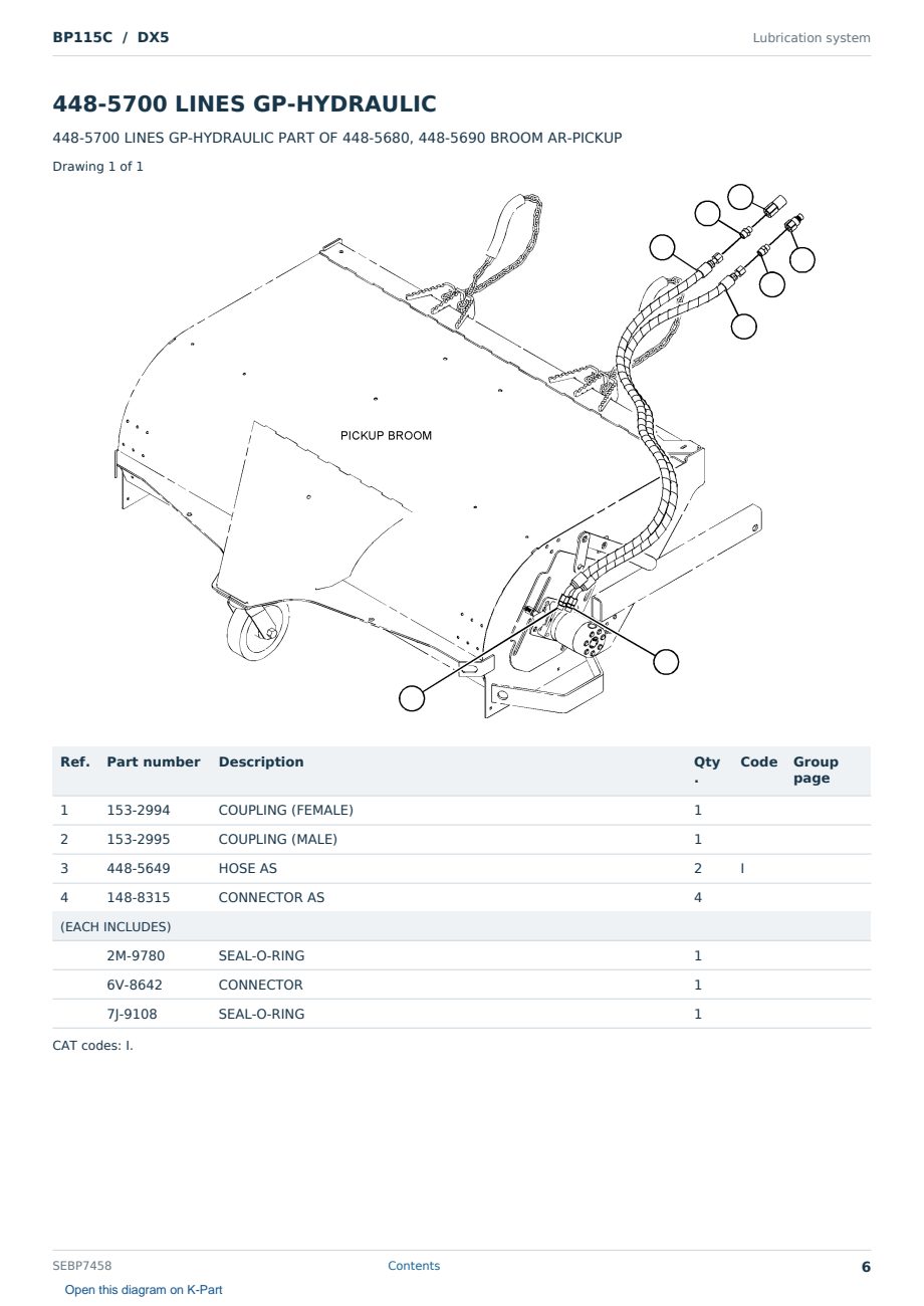 Caterpillar BP115C S/N DX5 Partsbook SEBP7458 (English) - sample page 6 of 10 Caterpillar BP115C S/N DX5 Partsbook SEBP7458 (English) - sample page 6 of 10