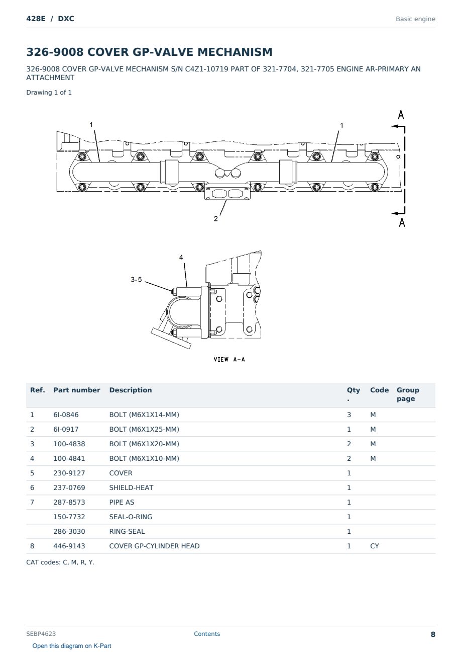 Caterpillar 428E S/N DXC Partsbook SEBP4623 (English) - sample page 8 of 10 Caterpillar 428E S/N DXC Partsbook SEBP4623 (English) - sample page 8 of 10
