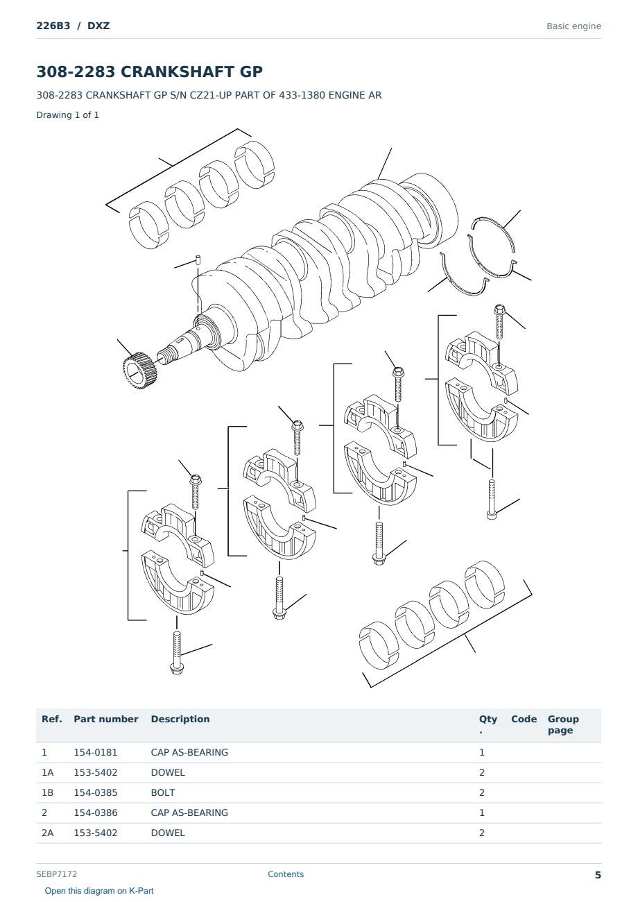 Caterpillar 226B3 S/N DXZ Partsbook SEBP7172 (English) - sample page 5 of 10 Caterpillar 226B3 S/N DXZ Partsbook SEBP7172 (English) - sample page 5 of 10