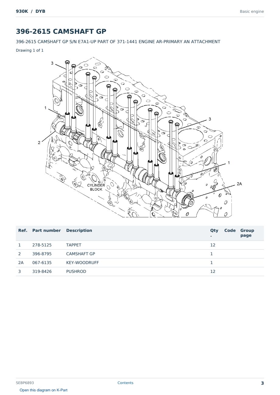 Caterpillar 930K S/N DYB Partsbook SEBP6893 (English) - sample page 3 of 10 Caterpillar 930K S/N DYB Partsbook SEBP6893 (English) - sample page 3 of 10