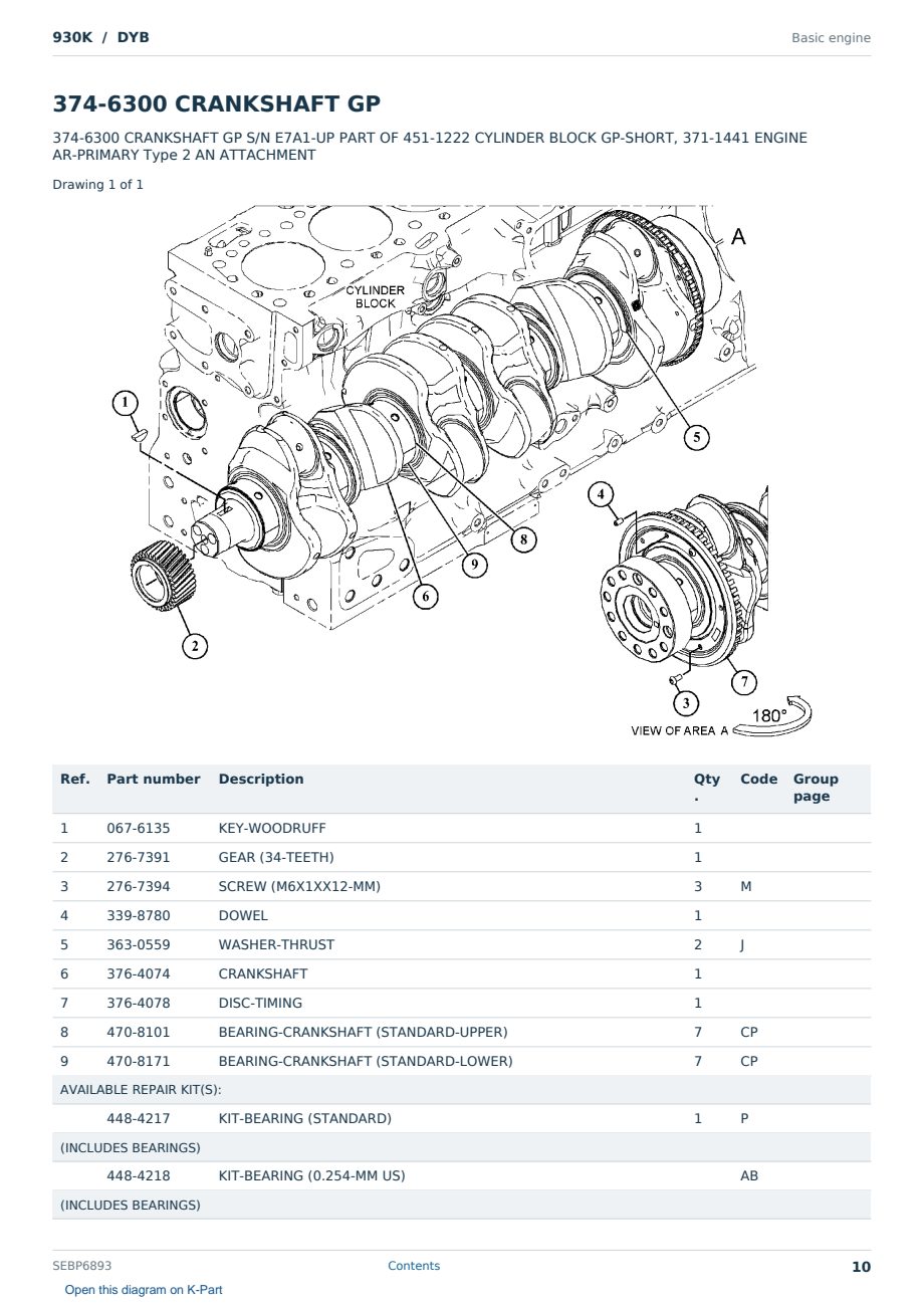 Caterpillar 930K S/N DYB Partsbook SEBP6893 (English) - sample page 10 of 10 Caterpillar 930K S/N DYB Partsbook SEBP6893 (English) - sample page 10 of 10