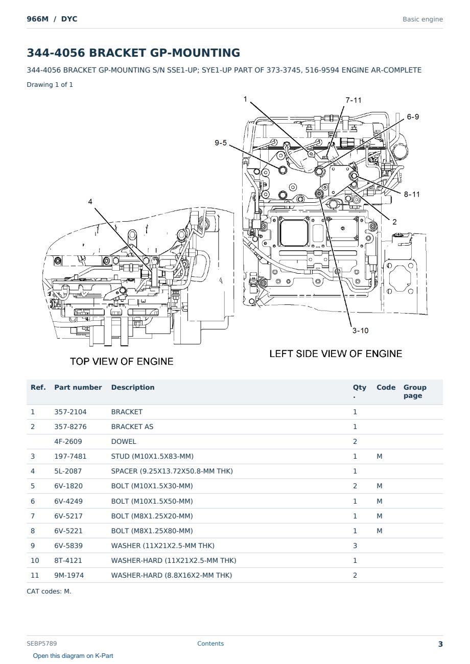Caterpillar 966M S/N DYC Partsbook SEBP5789 (English) - sample page 3 of 10 Caterpillar 966M S/N DYC Partsbook SEBP5789 (English) - sample page 3 of 10