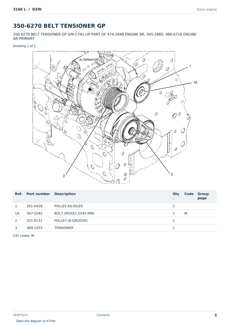 Caterpillar 316E L S/N DZW Partsbook SEBP5642 (English) - sample page 3 of 10 Caterpillar 316E L S/N DZW Partsbook SEBP5642 (English) - sample page 3 of 10