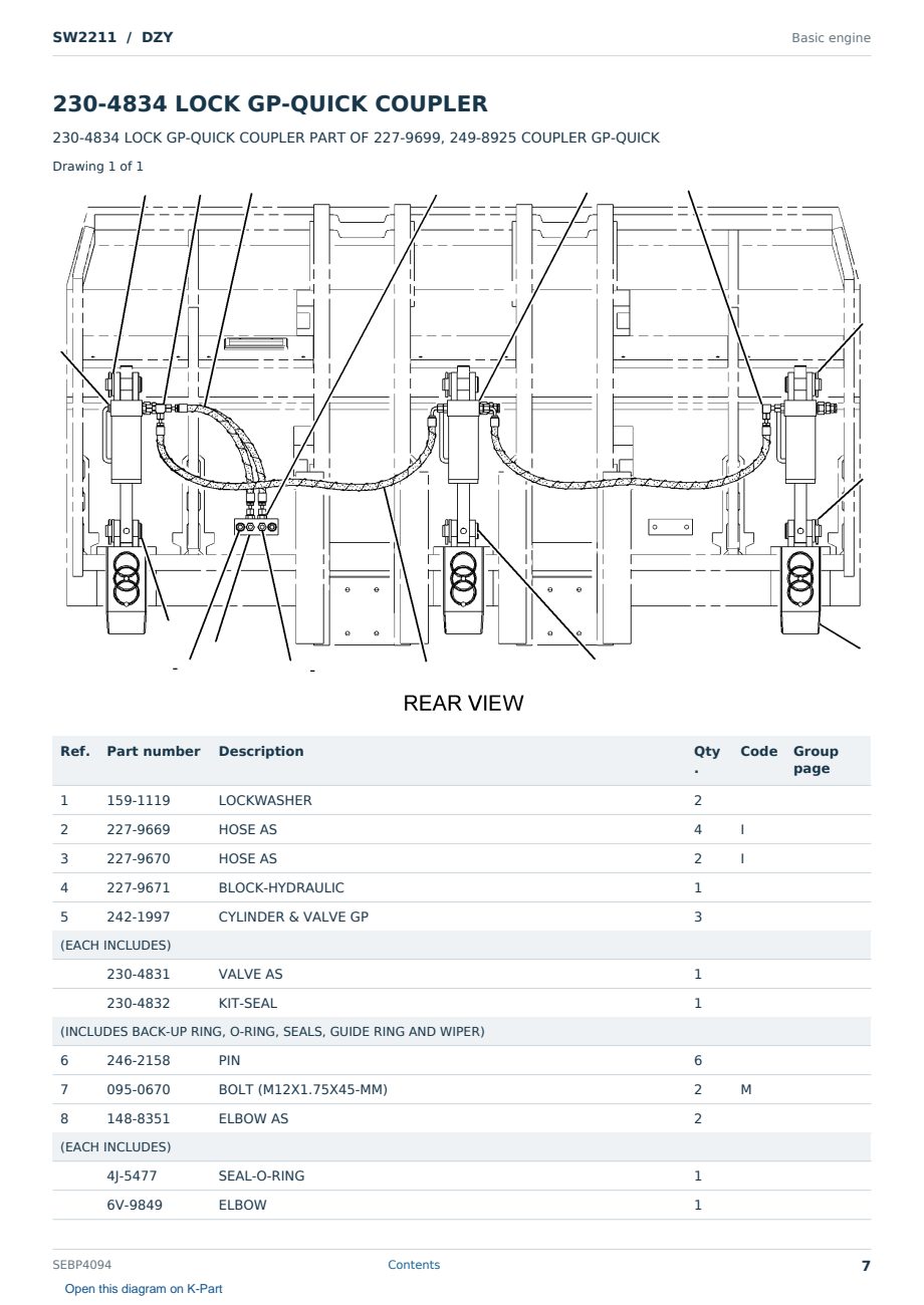 Caterpillar SW2211 S/N DZY Partsbook SEBP4094 (English) - sample page 7 of 10 Caterpillar SW2211 S/N DZY Partsbook SEBP4094 (English) - sample page 7 of 10