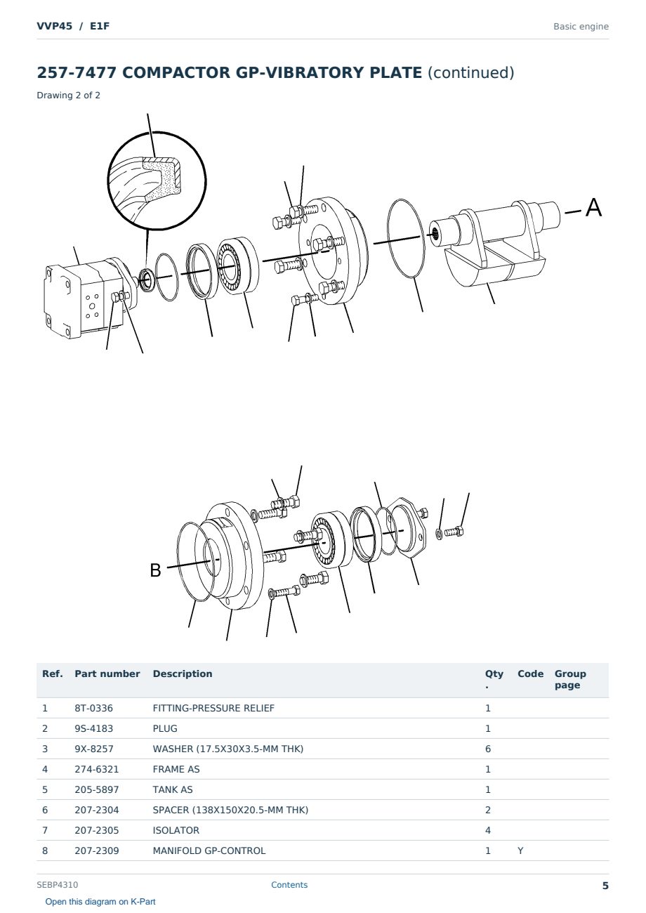 Caterpillar VVP45 S/N E1F Partsbook SEBP4310 (English) - sample page 5 of 6 Caterpillar VVP45 S/N E1F Partsbook SEBP4310 (English) - sample page 5 of 6