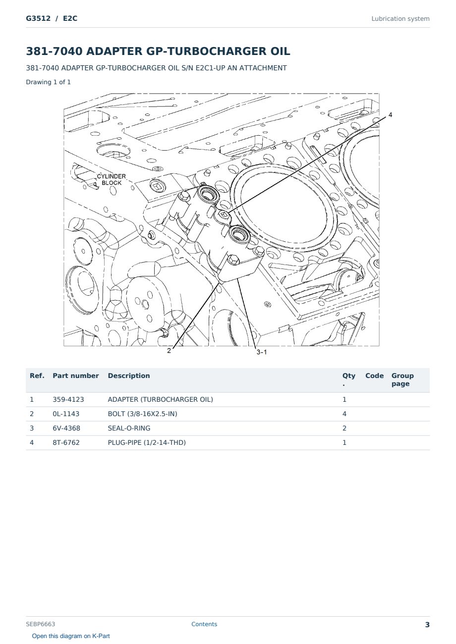 Caterpillar G3512 S/N E2C Partsbook SEBP6663 (English) - sample page 3 of 10 Caterpillar G3512 S/N E2C Partsbook SEBP6663 (English) - sample page 3 of 10