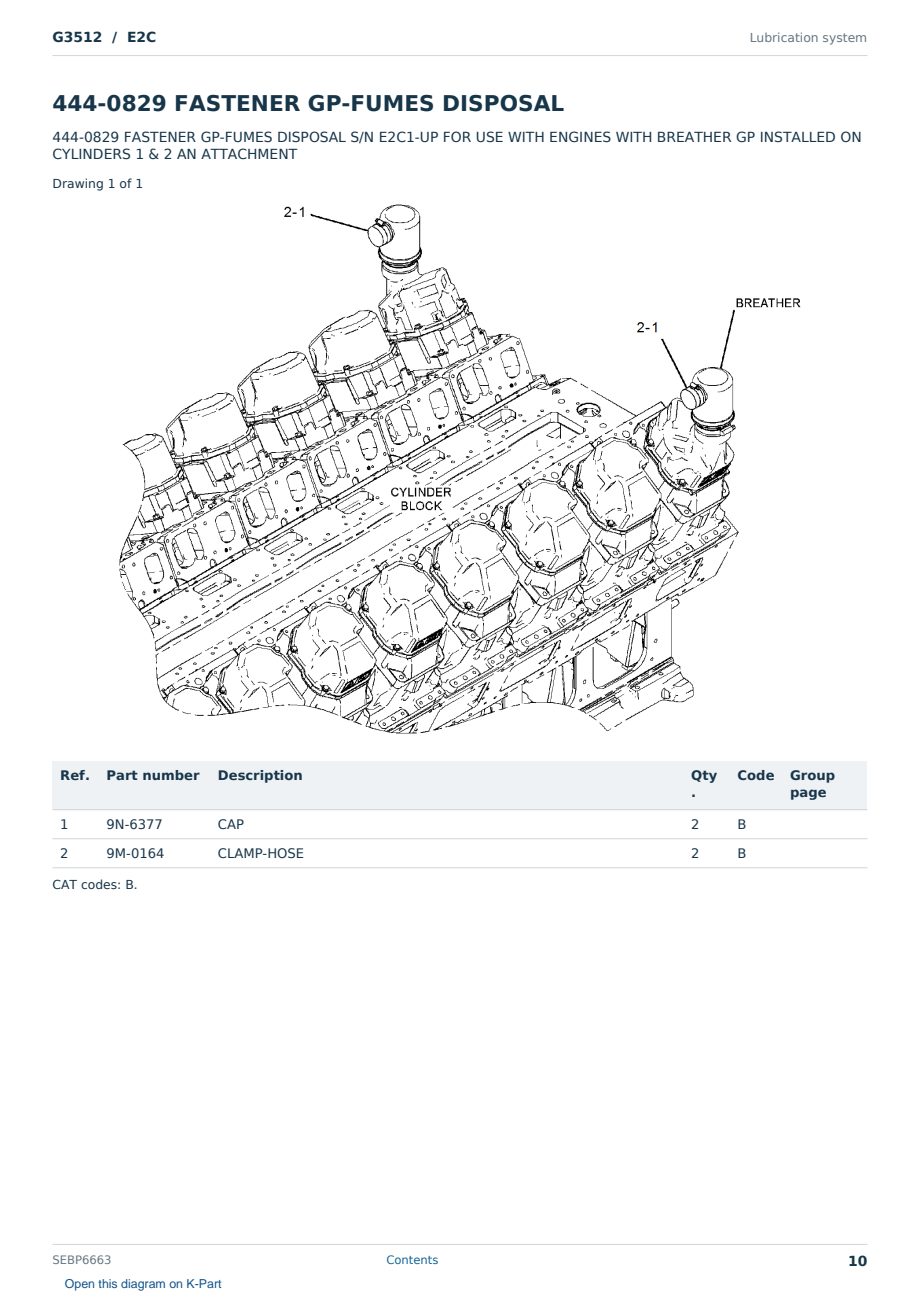 Caterpillar G3512 S/N E2C Partsbook SEBP6663 (English) - sample page 10 of 10 Caterpillar G3512 S/N E2C Partsbook SEBP6663 (English) - sample page 10 of 10