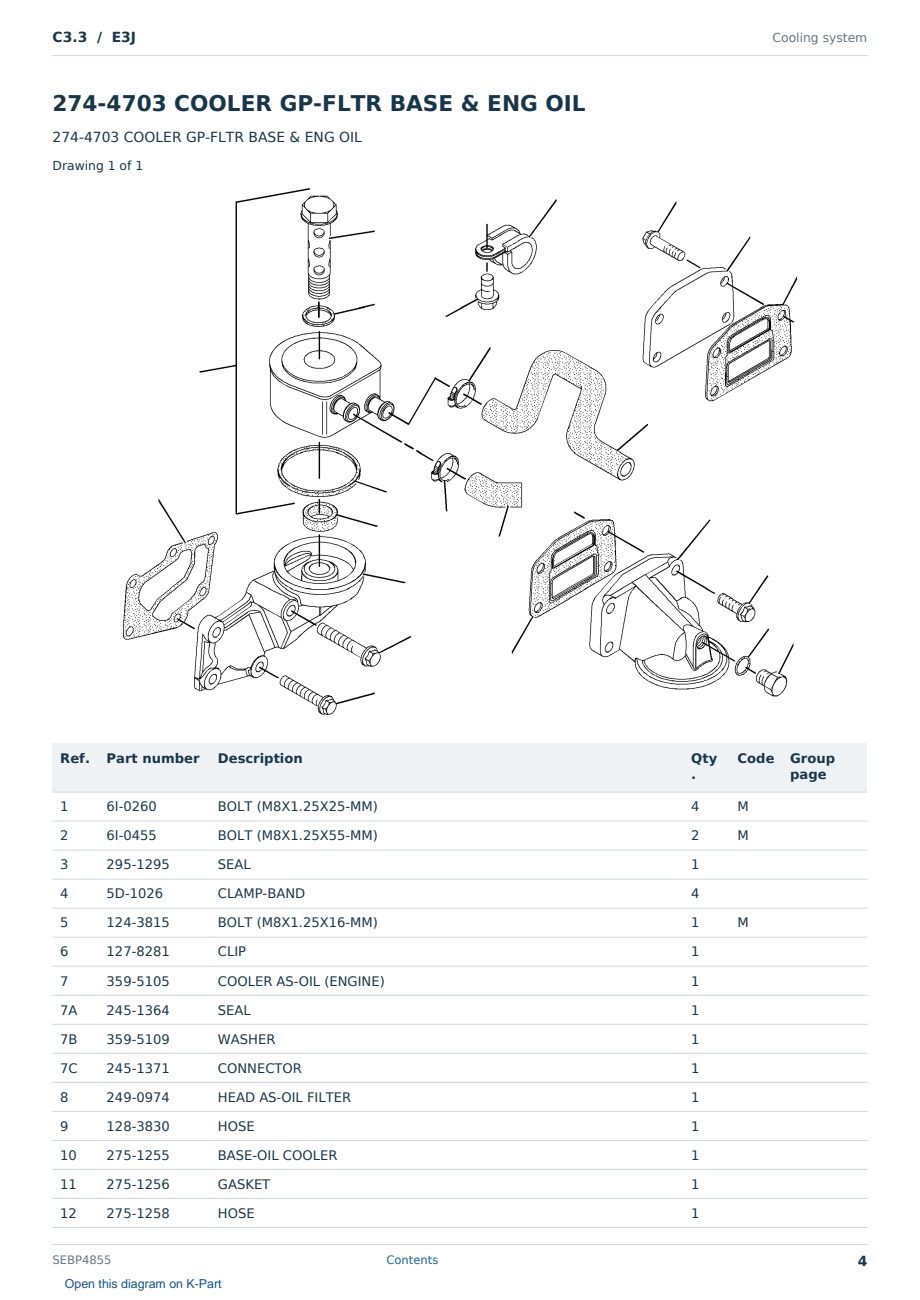Caterpillar C3.3 S/N E3J Partsbook SEBP4855 (English) - sample page 4 of 10 Caterpillar C3.3 S/N E3J Partsbook SEBP4855 (English) - sample page 4 of 10