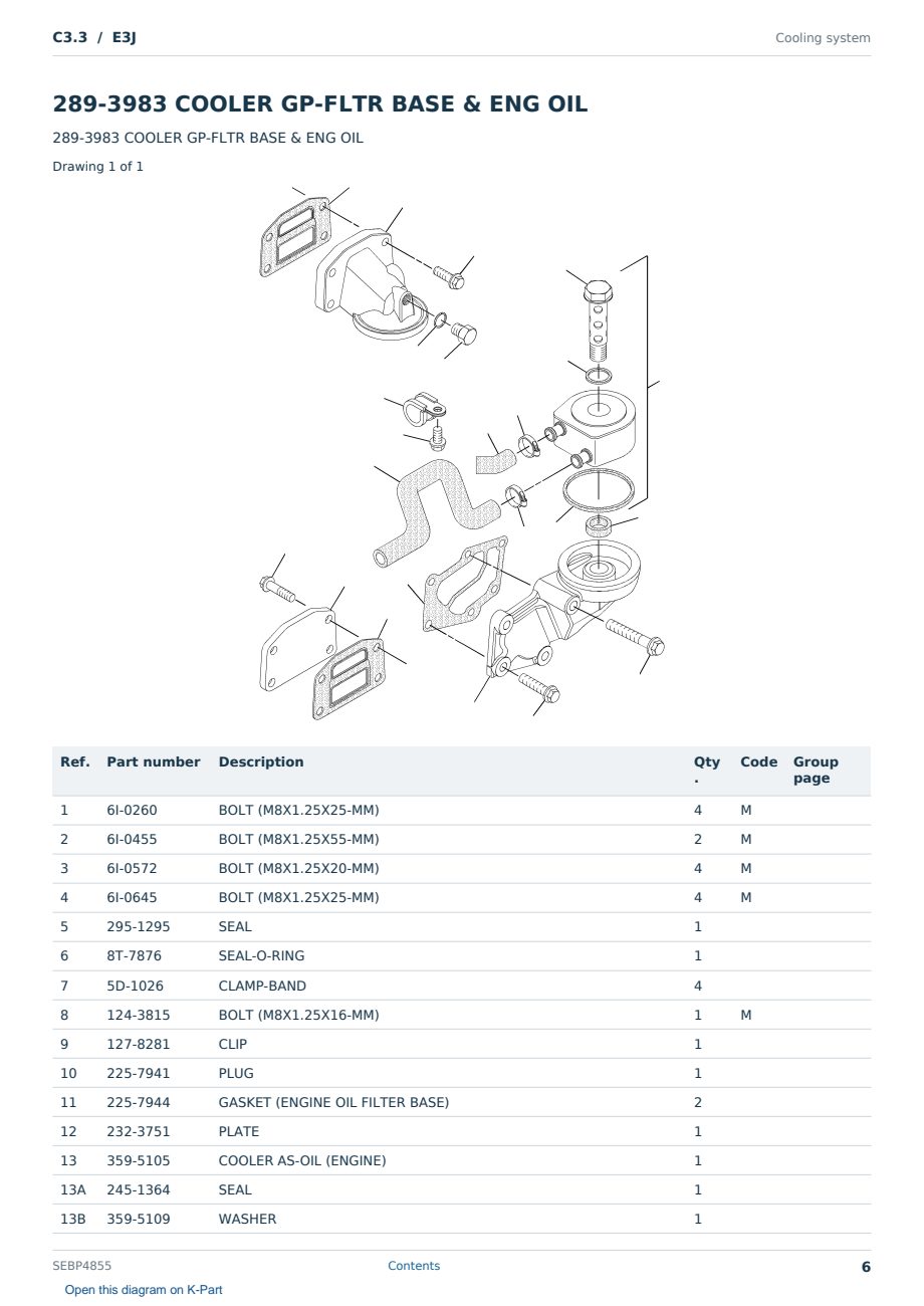 Caterpillar C3.3 S/N E3J Partsbook SEBP4855 (English) - sample page 6 of 10 Caterpillar C3.3 S/N E3J Partsbook SEBP4855 (English) - sample page 6 of 10