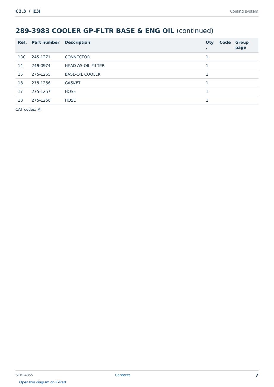 Caterpillar C3.3 S/N E3J Partsbook SEBP4855 (English) - sample page 7 of 10 Caterpillar C3.3 S/N E3J Partsbook SEBP4855 (English) - sample page 7 of 10