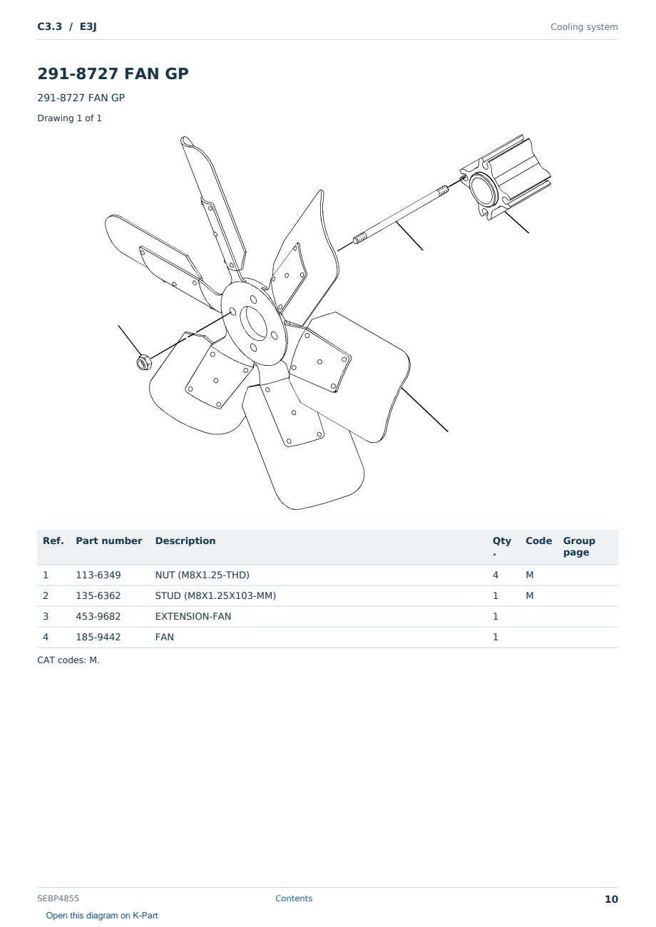 Caterpillar C3.3 S/N E3J Partsbook SEBP4855 (English) - sample page 10 of 10 Caterpillar C3.3 S/N E3J Partsbook SEBP4855 (English) - sample page 10 of 10