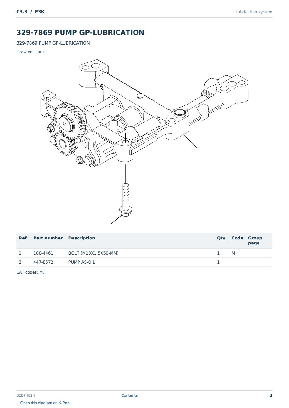 Caterpillar C3.3 S/N E3K Partsbook SEBP4824 (English) - sample page 4 of 10 Caterpillar C3.3 S/N E3K Partsbook SEBP4824 (English) - sample page 4 of 10