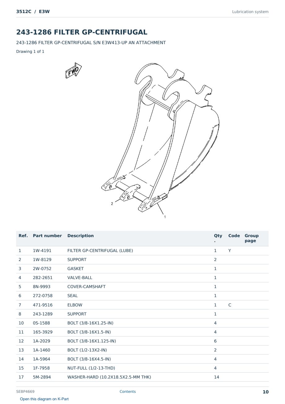 Caterpillar 3512C S/N E3W Partsbook SEBP4669 (English) - sample page 10 of 10 Caterpillar 3512C S/N E3W Partsbook SEBP4669 (English) - sample page 10 of 10