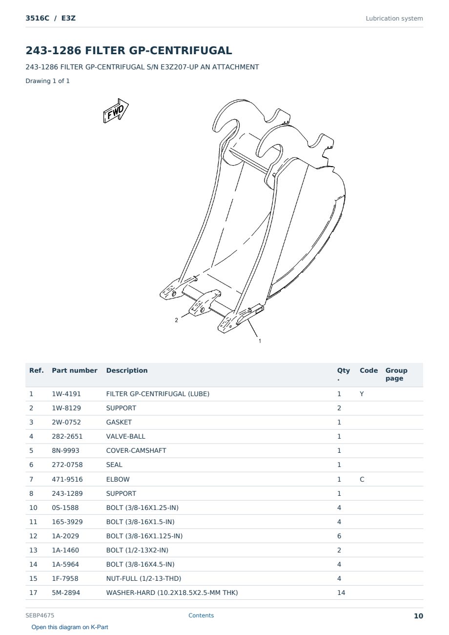 Caterpillar 3516C S/N E3Z Partsbook SEBP4675 (English) - sample page 10 of 10 Caterpillar 3516C S/N E3Z Partsbook SEBP4675 (English) - sample page 10 of 10