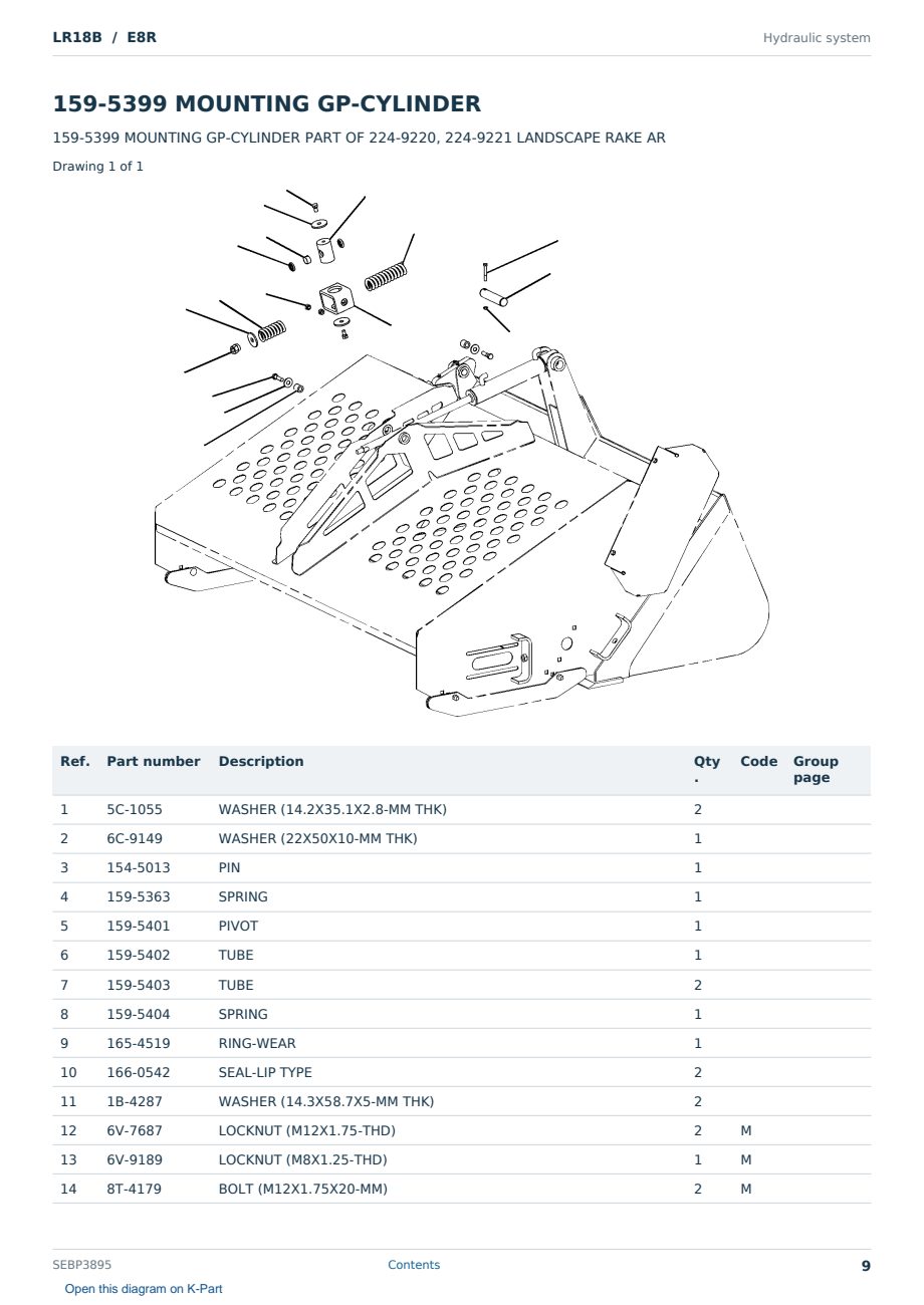 Caterpillar LR18B S/N E8R Partsbook SEBP3895 (English) - sample page 9 of 10 Caterpillar LR18B S/N E8R Partsbook SEBP3895 (English) - sample page 9 of 10