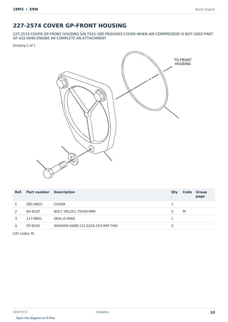 Caterpillar 18M3 S/N E9W Partsbook SEBP7273 (English) - sample page 10 of 10 Caterpillar 18M3 S/N E9W Partsbook SEBP7273 (English) - sample page 10 of 10