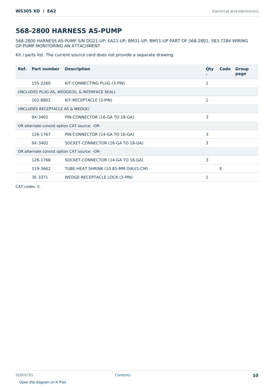 Caterpillar WS305 XD S/N EA2 Partsbook SEBP6785 (English) - sample page 10 of 10 Caterpillar WS305 XD S/N EA2 Partsbook SEBP6785 (English) - sample page 10 of 10