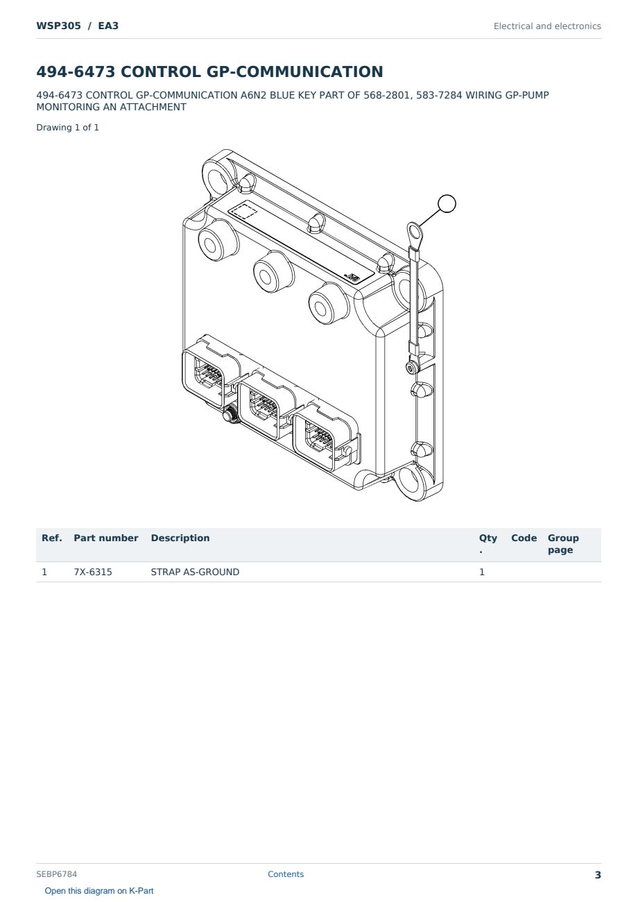 Caterpillar WSP305 S/N EA3 Partsbook SEBP6784 (English) - sample page 3 of 10 Caterpillar WSP305 S/N EA3 Partsbook SEBP6784 (English) - sample page 3 of 10