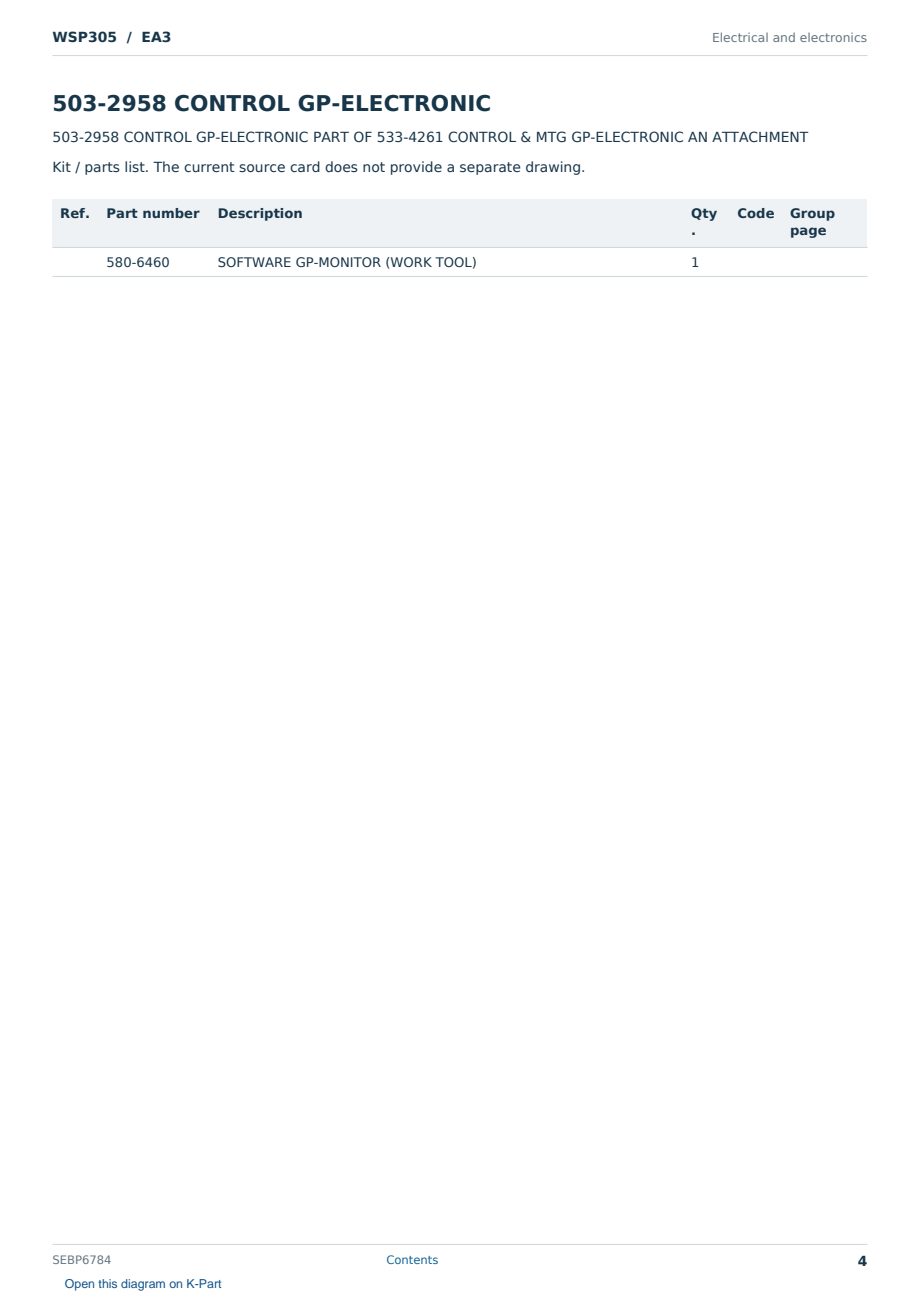 Caterpillar WSP305 S/N EA3 Partsbook SEBP6784 (English) - sample page 4 of 10 Caterpillar WSP305 S/N EA3 Partsbook SEBP6784 (English) - sample page 4 of 10