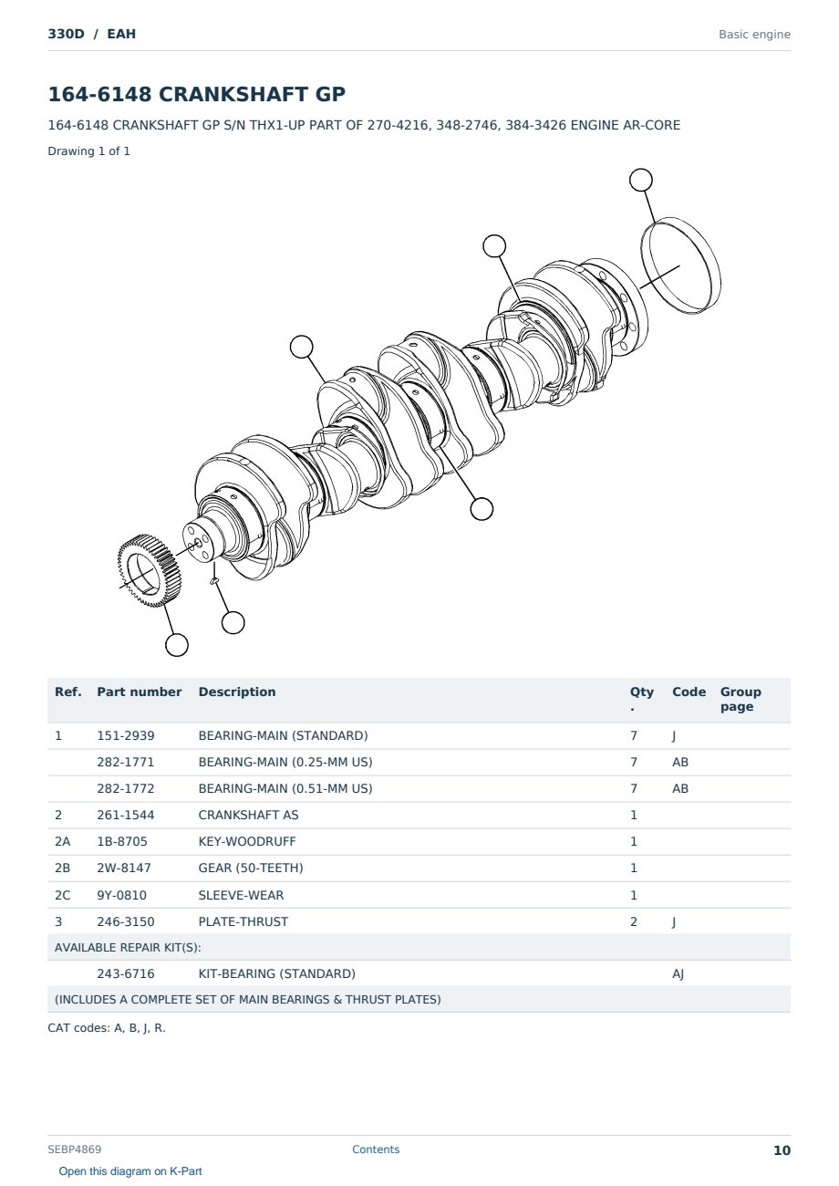 Caterpillar 330D S/N EAH Partsbook SEBP4869 (English) - sample page 10 of 10 Caterpillar 330D S/N EAH Partsbook SEBP4869 (English) - sample page 10 of 10