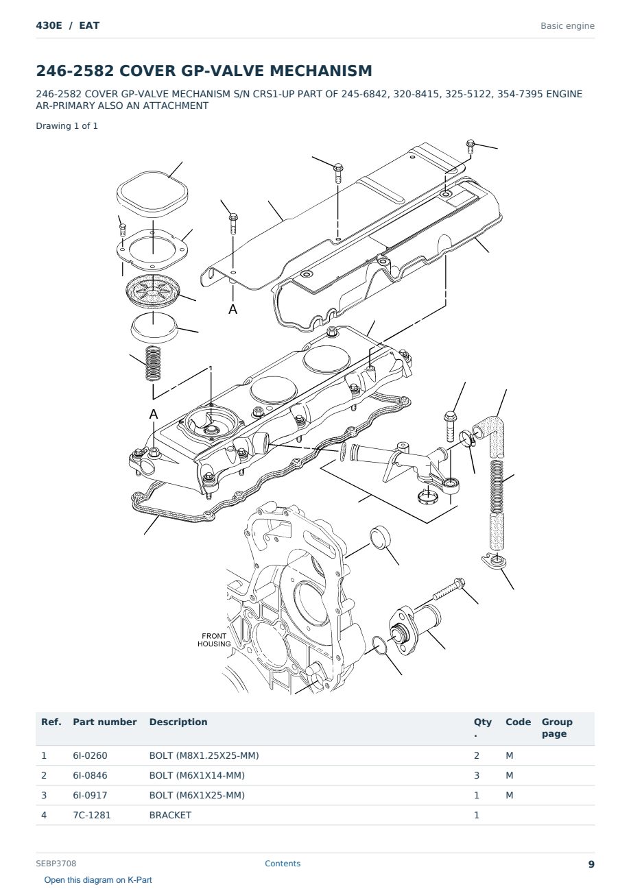 Caterpillar 430E S/N EAT Partsbook SEBP3708 (English) - sample page 9 of 10 Caterpillar 430E S/N EAT Partsbook SEBP3708 (English) - sample page 9 of 10