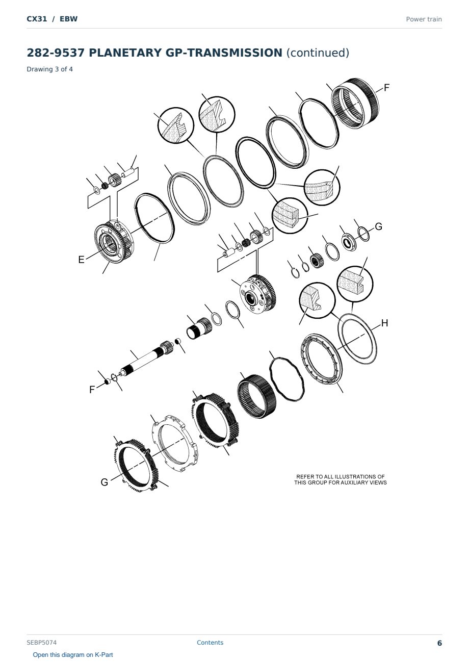 Caterpillar CX31 S/N EBW Partsbook SEBP5074 (English) - sample page 6 of 10 Caterpillar CX31 S/N EBW Partsbook SEBP5074 (English) - sample page 6 of 10