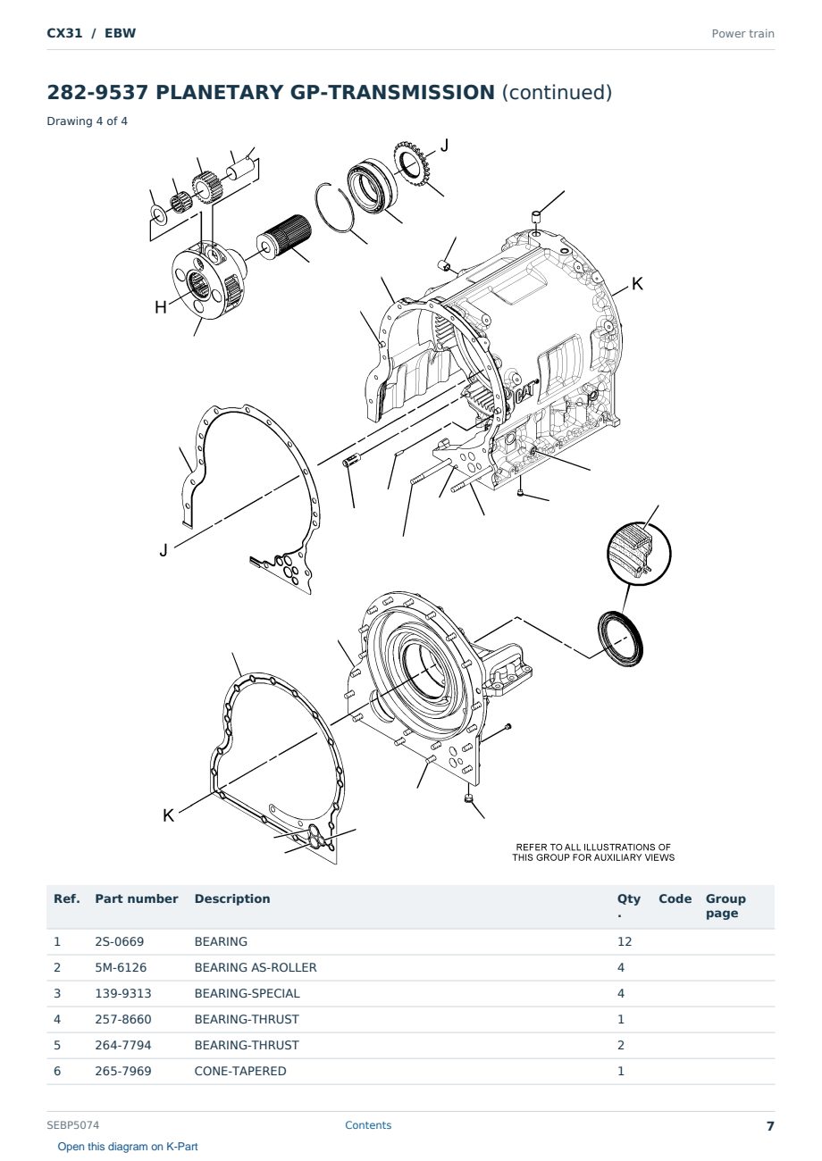 Caterpillar CX31 S/N EBW Partsbook SEBP5074 (English) - sample page 7 of 10 Caterpillar CX31 S/N EBW Partsbook SEBP5074 (English) - sample page 7 of 10