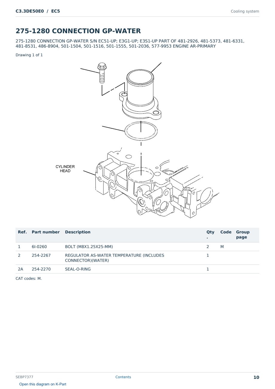 Caterpillar C3.3DE50E0 S/N EC5 Partsbook SEBP7377 (English) - sample page 10 of 10 Caterpillar C3.3DE50E0 S/N EC5 Partsbook SEBP7377 (English) - sample page 10 of 10