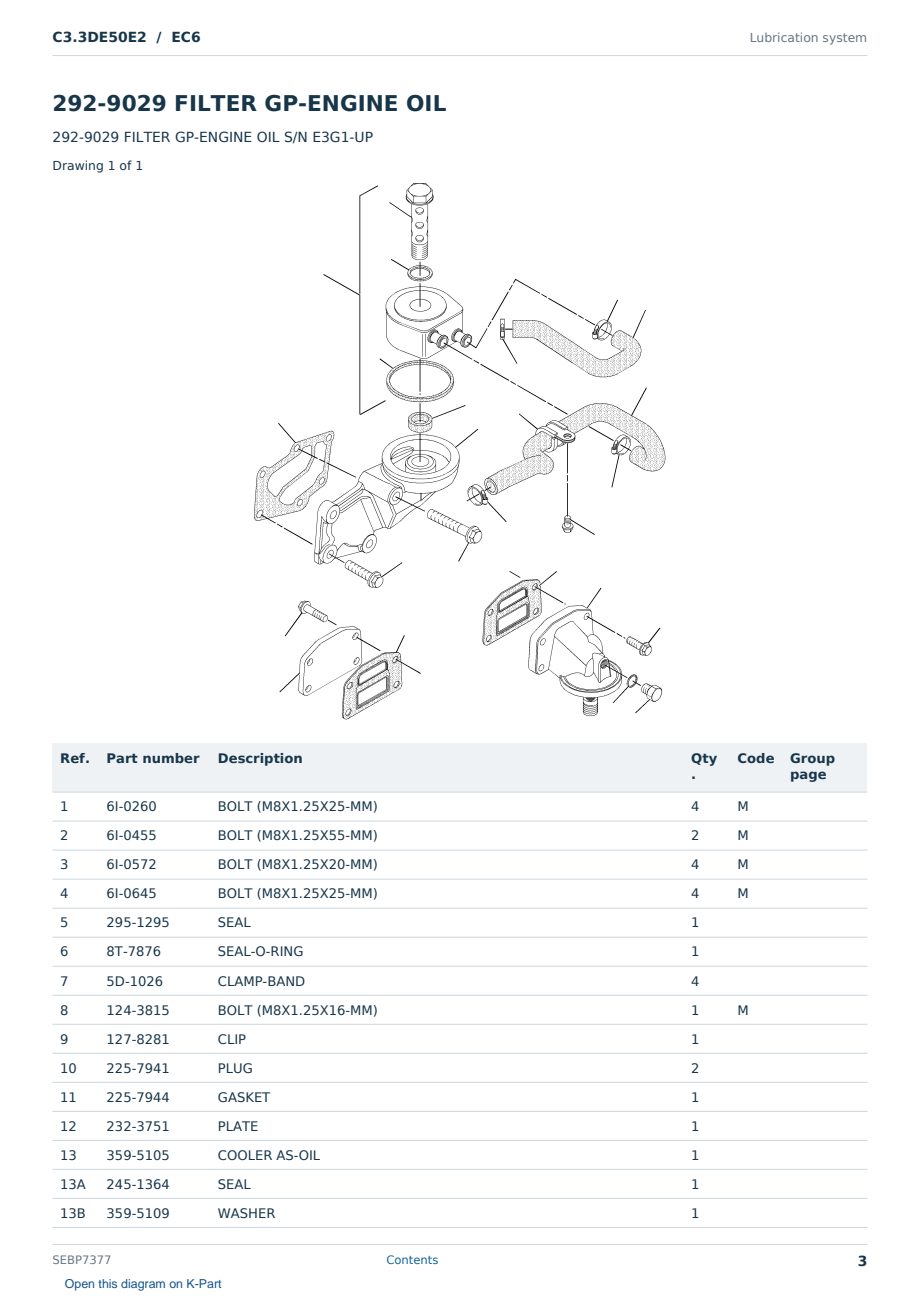 Caterpillar C3.3DE50E2 S/N EC6 Partsbook SEBP7377 (English) - sample page 3 of 10 Caterpillar C3.3DE50E2 S/N EC6 Partsbook SEBP7377 (English) - sample page 3 of 10