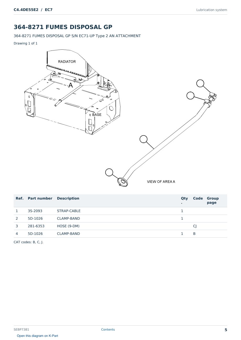 Caterpillar C4.4DE55E2 S/N EC7 Partsbook SEBP7381 (English) - sample page 5 of 10 Caterpillar C4.4DE55E2 S/N EC7 Partsbook SEBP7381 (English) - sample page 5 of 10