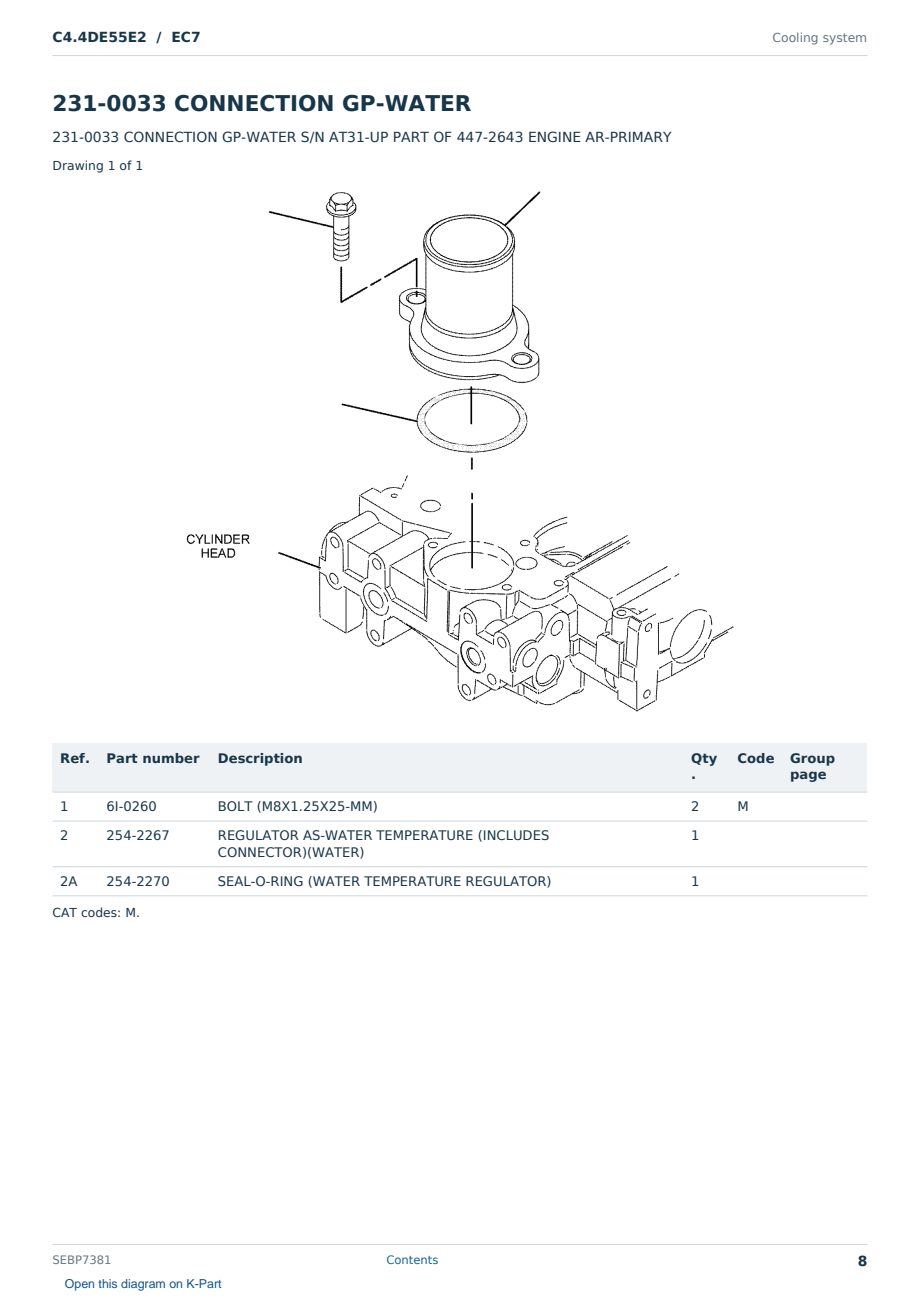 Caterpillar C4.4DE55E2 S/N EC7 Partsbook SEBP7381 (English) - sample page 8 of 10 Caterpillar C4.4DE55E2 S/N EC7 Partsbook SEBP7381 (English) - sample page 8 of 10