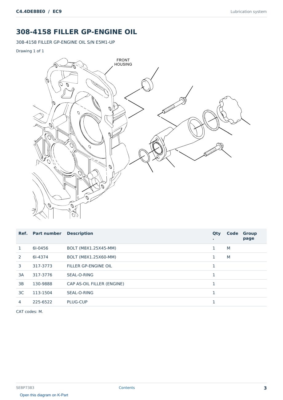 Caterpillar C4.4DE88E0 S/N EC9 Partsbook SEBP7383 (English) - sample page 3 of 10 Caterpillar C4.4DE88E0 S/N EC9 Partsbook SEBP7383 (English) - sample page 3 of 10