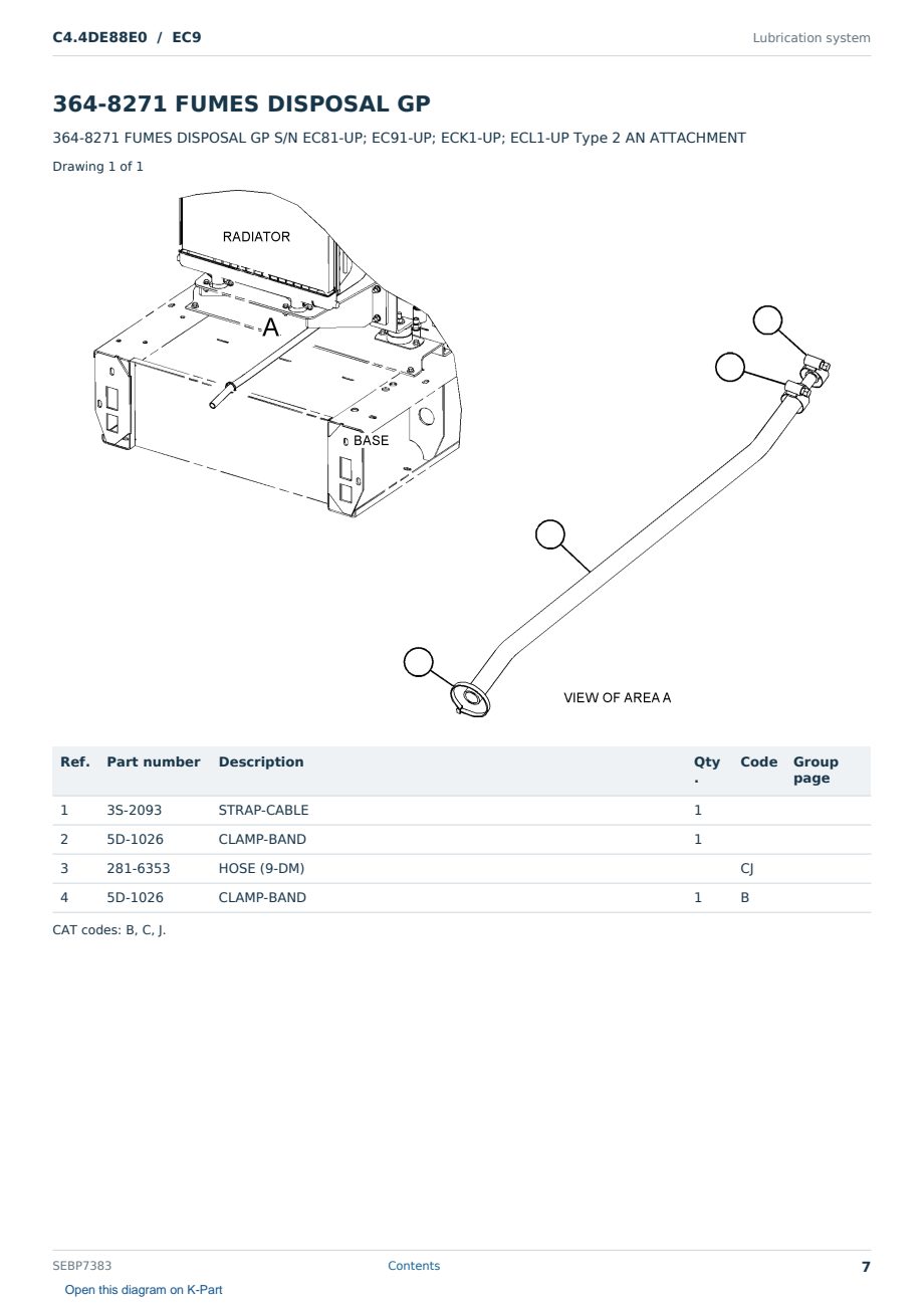 Caterpillar C4.4DE88E0 S/N EC9 Partsbook SEBP7383 (English) - sample page 7 of 10 Caterpillar C4.4DE88E0 S/N EC9 Partsbook SEBP7383 (English) - sample page 7 of 10
