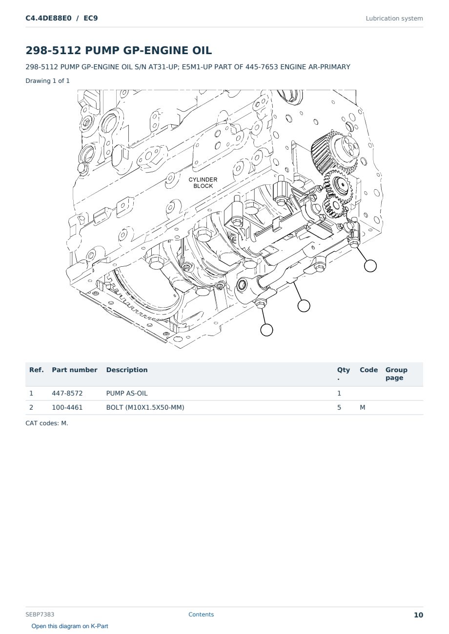 Caterpillar C4.4DE88E0 S/N EC9 Partsbook SEBP7383 (English) - sample page 10 of 10 Caterpillar C4.4DE88E0 S/N EC9 Partsbook SEBP7383 (English) - sample page 10 of 10