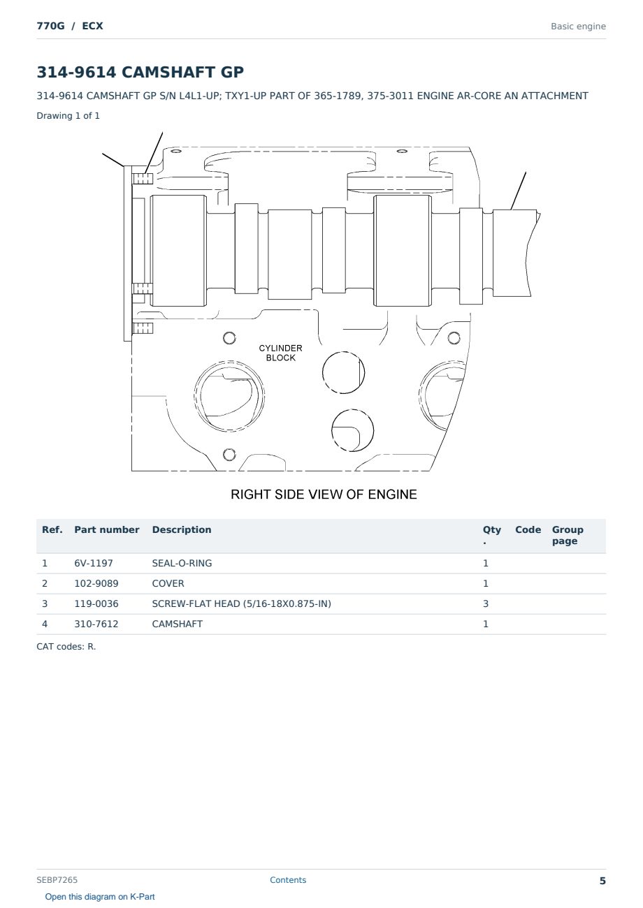 Caterpillar 770G S/N ECX Partsbook SEBP7265 (English) - sample page 5 of 10 Caterpillar 770G S/N ECX Partsbook SEBP7265 (English) - sample page 5 of 10