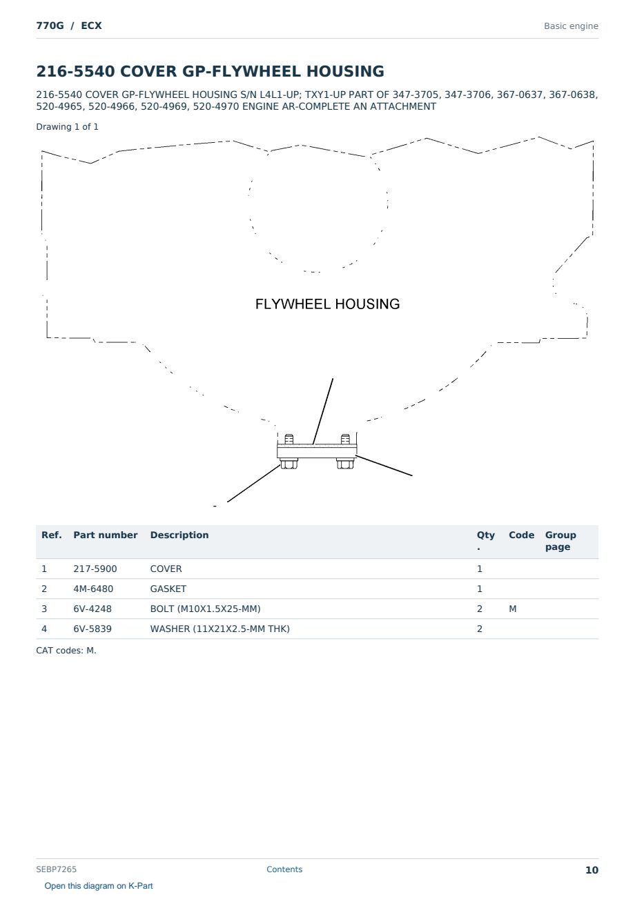 Caterpillar 770G S/N ECX Partsbook SEBP7265 (English) - sample page 10 of 10 Caterpillar 770G S/N ECX Partsbook SEBP7265 (English) - sample page 10 of 10