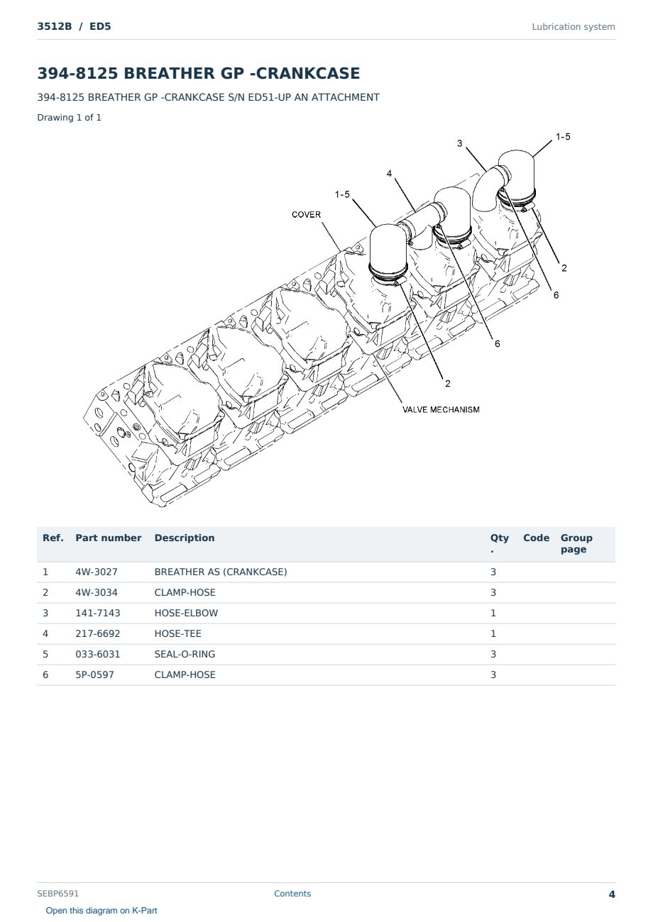 Caterpillar 3512B S/N ED5 Partsbook SEBP6591 (English) - sample page 4 of 10 Caterpillar 3512B S/N ED5 Partsbook SEBP6591 (English) - sample page 4 of 10