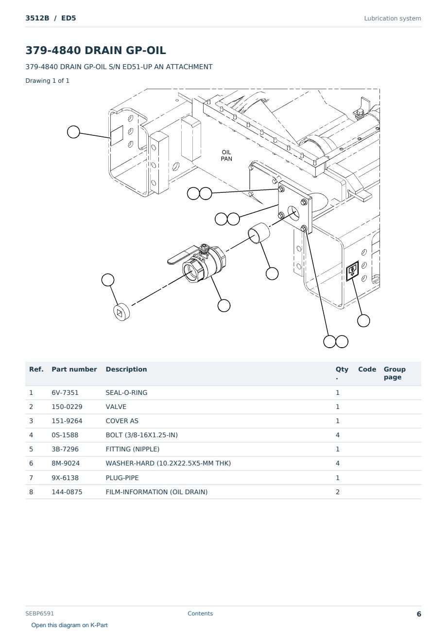 Caterpillar 3512B S/N ED5 Partsbook SEBP6591 (English) - sample page 6 of 10 Caterpillar 3512B S/N ED5 Partsbook SEBP6591 (English) - sample page 6 of 10