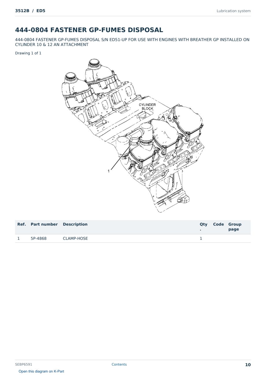 Caterpillar 3512B S/N ED5 Partsbook SEBP6591 (English) - sample page 10 of 10 Caterpillar 3512B S/N ED5 Partsbook SEBP6591 (English) - sample page 10 of 10