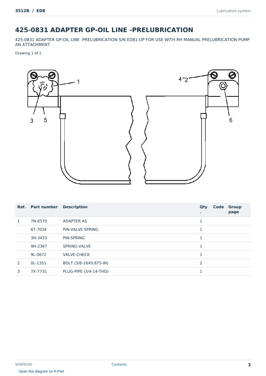 Caterpillar 3512B S/N ED8 Partsbook SEBP6590 (English) - sample page 3 of 10 Caterpillar 3512B S/N ED8 Partsbook SEBP6590 (English) - sample page 3 of 10