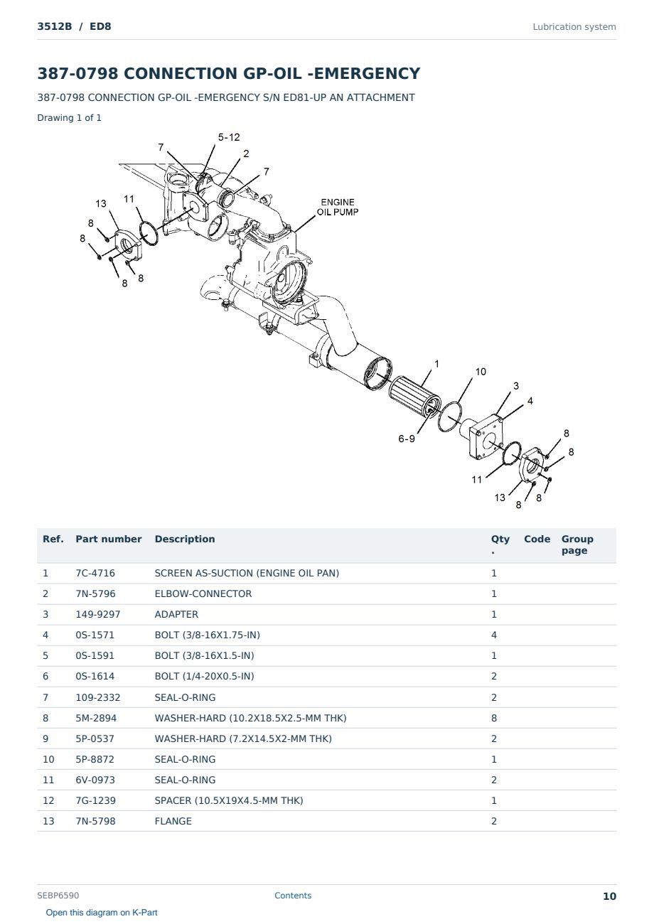 Caterpillar 3512B S/N ED8 Partsbook SEBP6590 (English) - sample page 10 of 10 Caterpillar 3512B S/N ED8 Partsbook SEBP6590 (English) - sample page 10 of 10